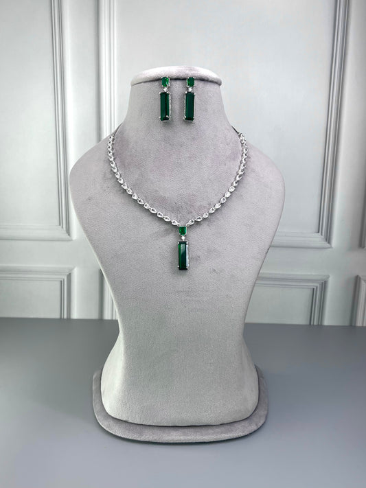 Hayley Emerald Green AD Necklace Set