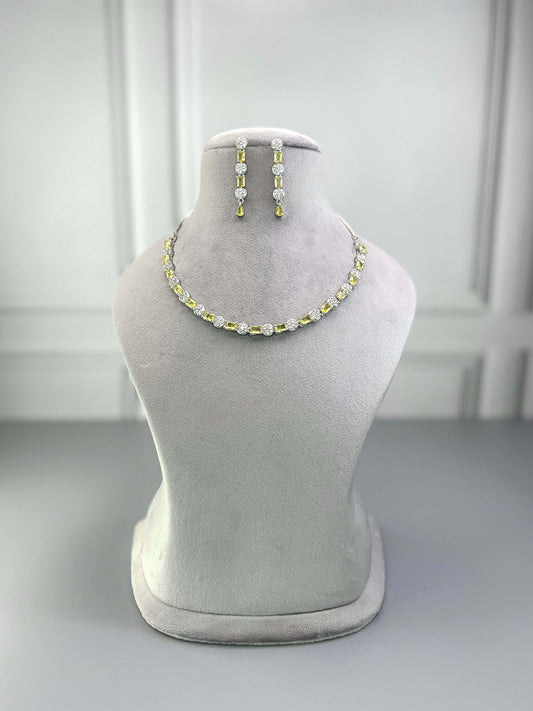 Lydia Yellow AD Necklace Set