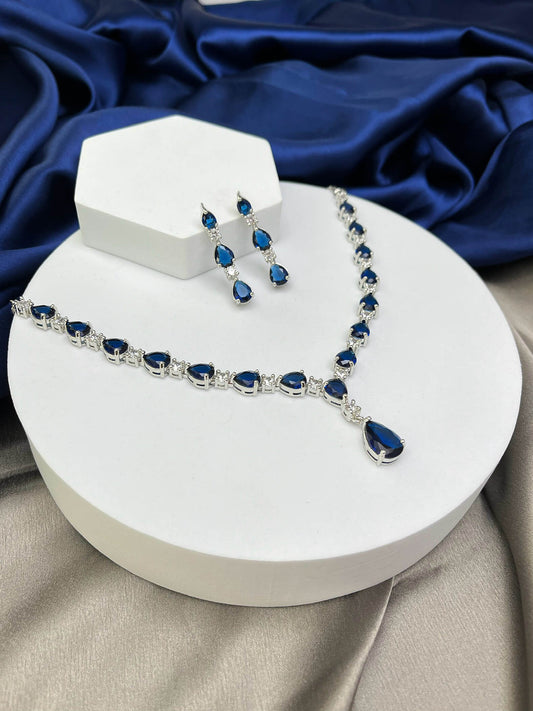 Kate Sapphire Blue Necklace set