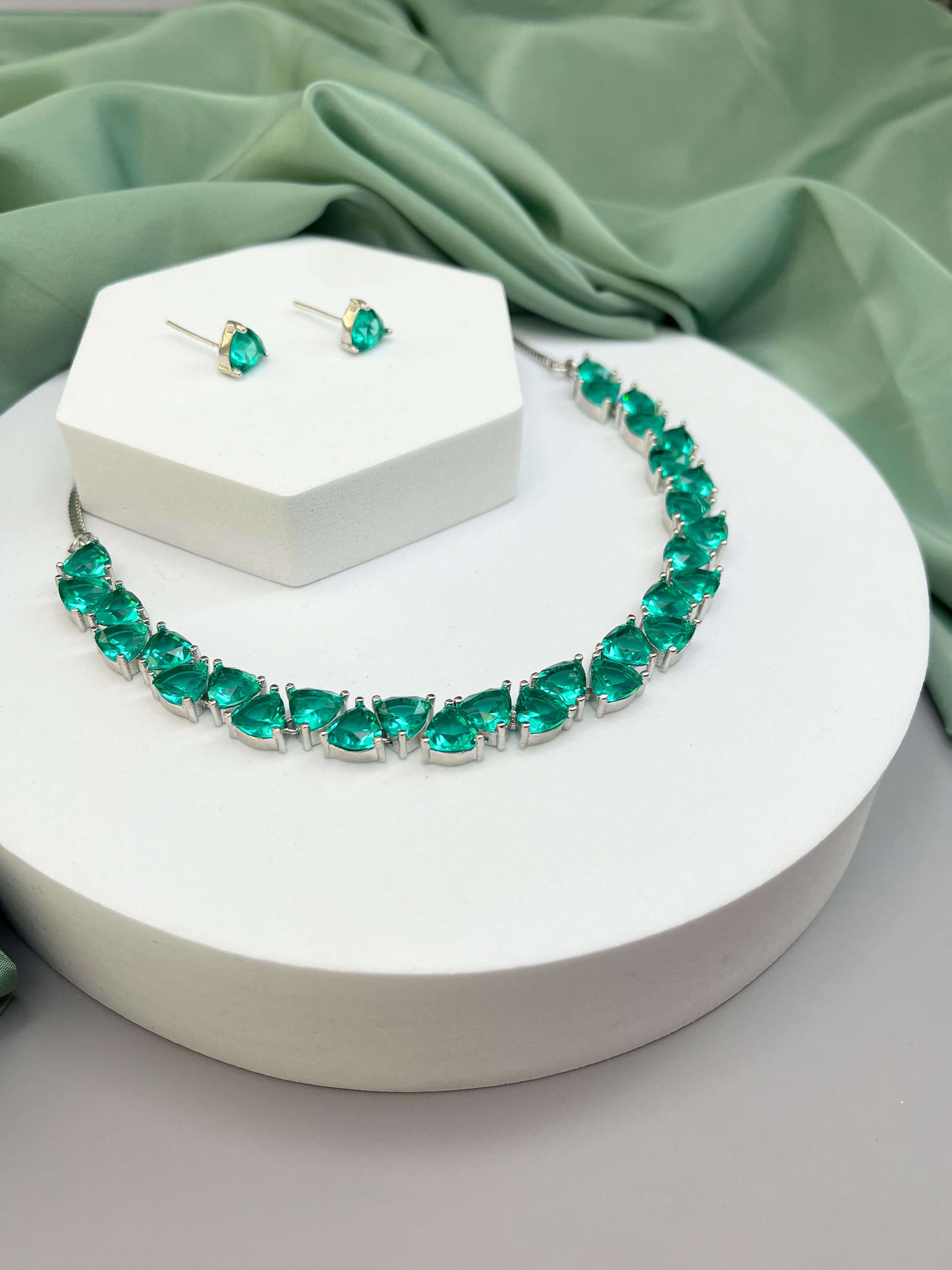 Jane Sea Green Necklace Set