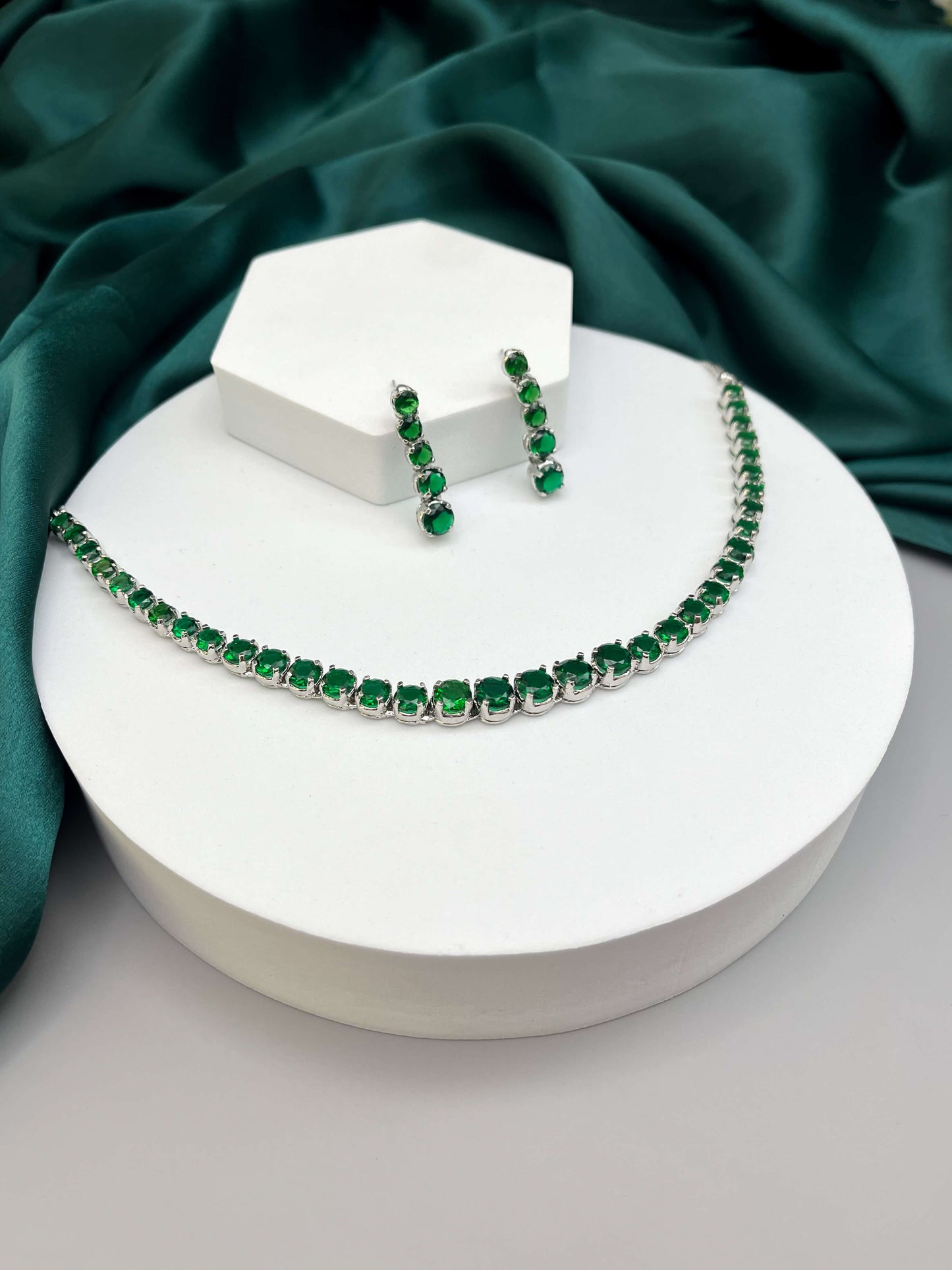 Claire Emerald Green AD Necklace Set