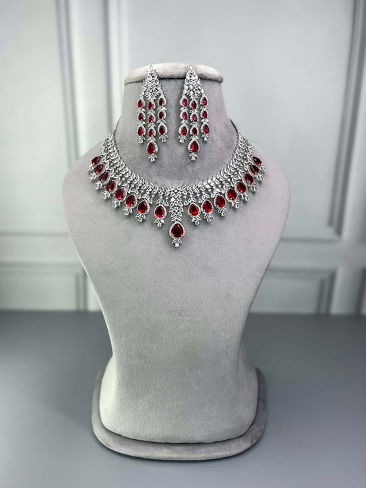 Kylie Ruby Red AD Necklace Set