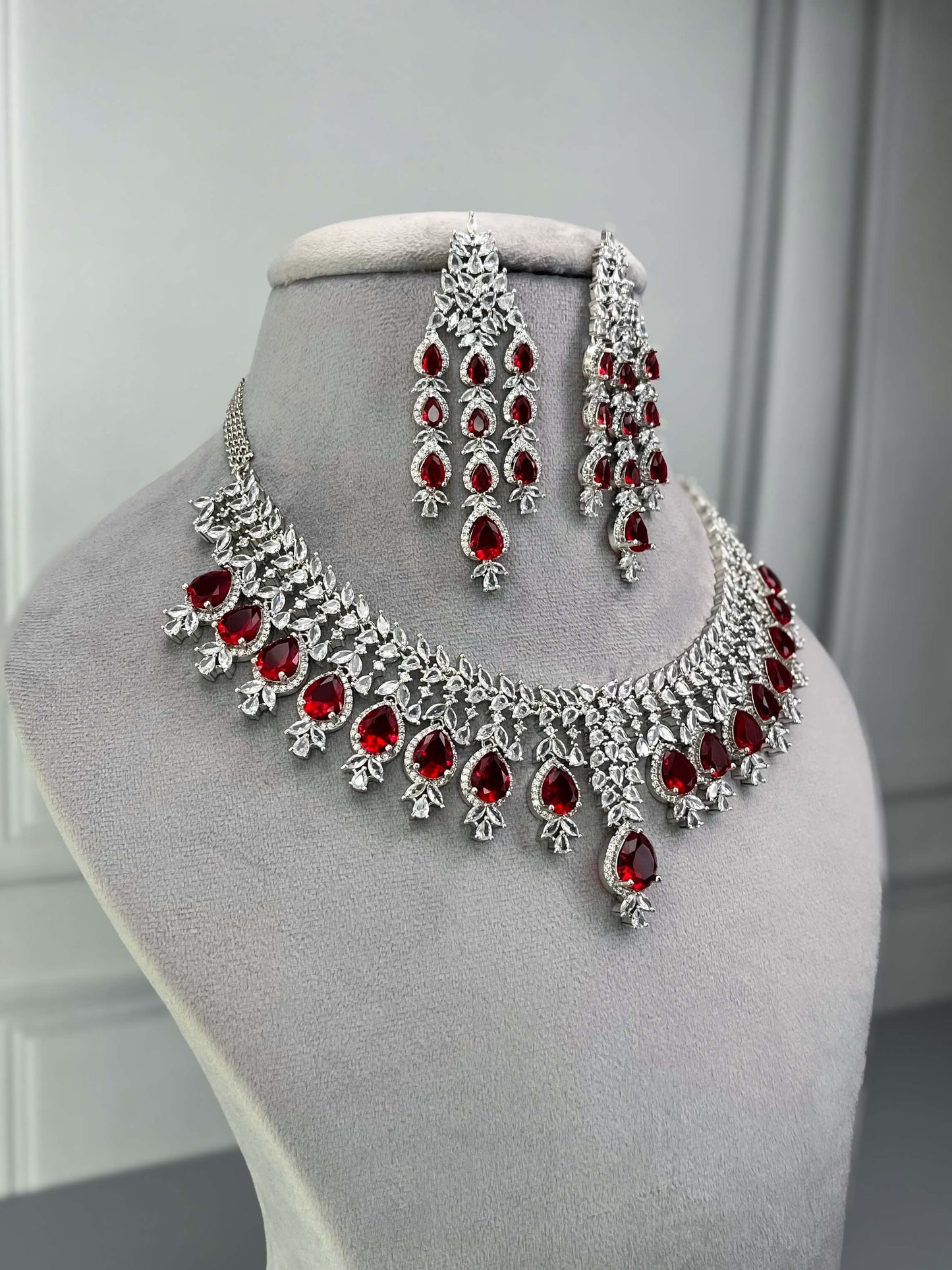 Kylie Ruby Red AD Necklace Set