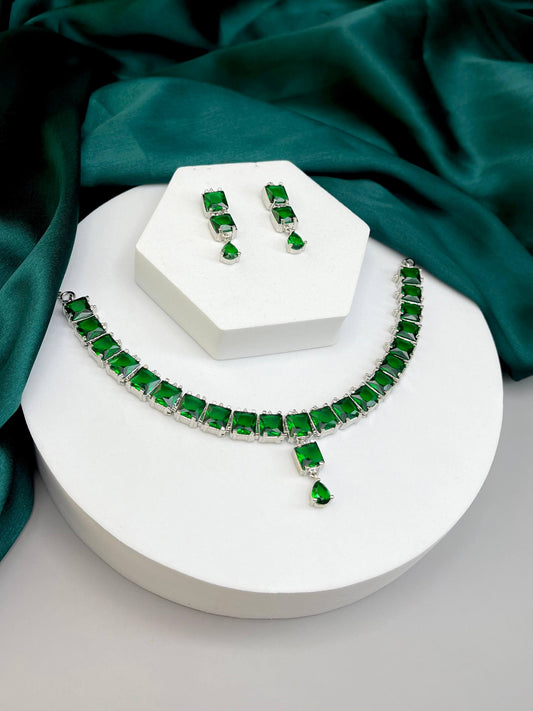 Gemma Emerald Green Necklace Set