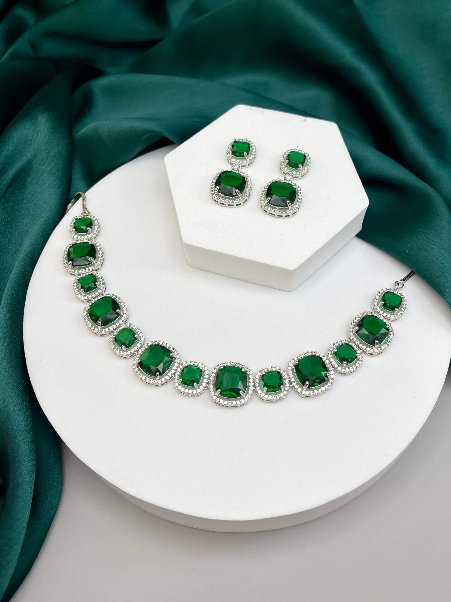 Rachel Emerald Green AD Necklace Set