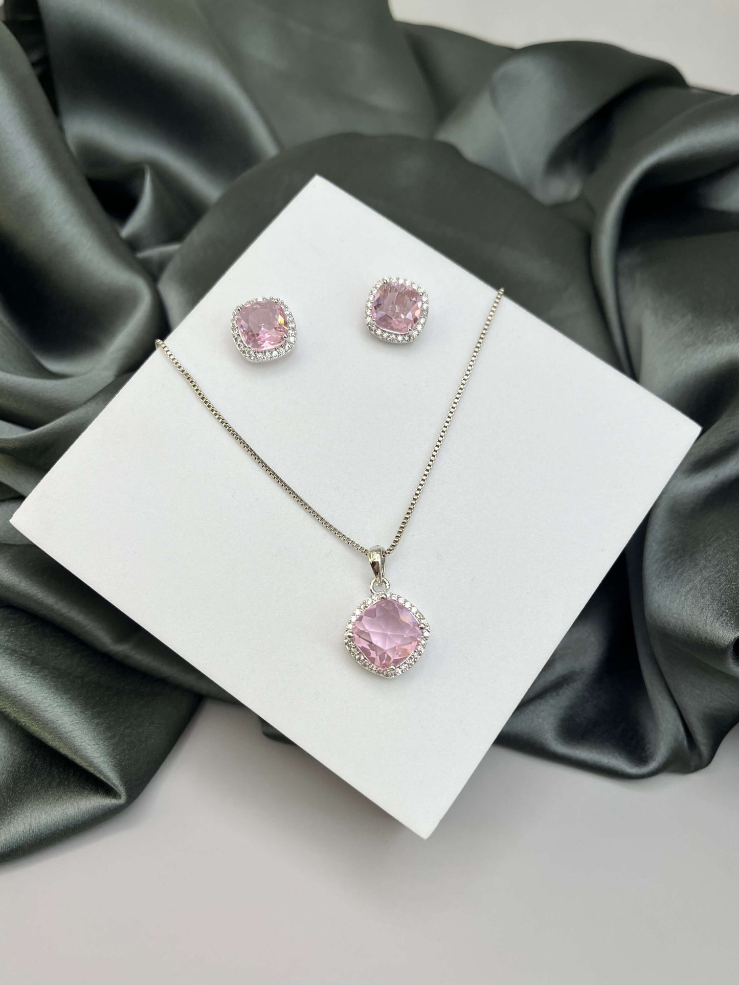 Tira Blush Pink Pendant Set