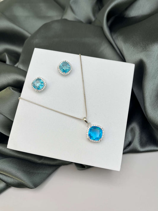 Tira Turquoise Blue Pendant Set