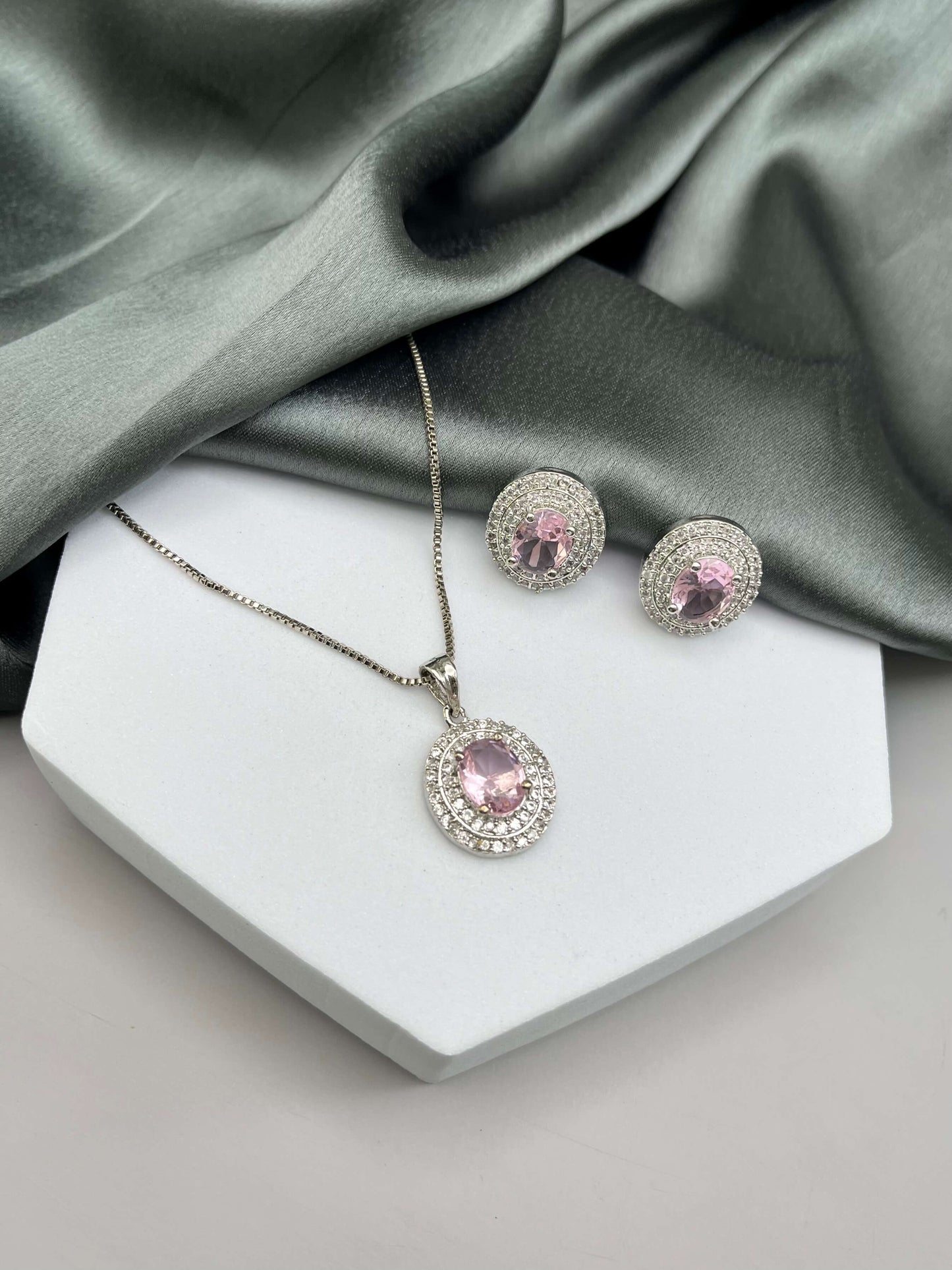 Ellie Blush Pink Pendant Set