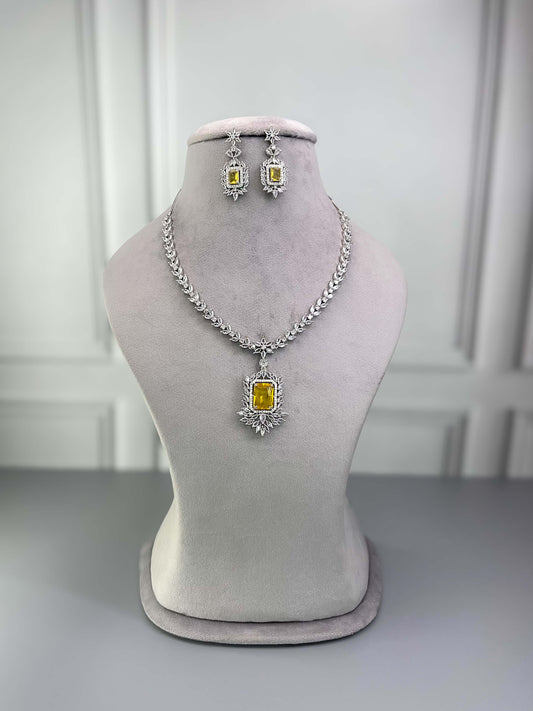 Amelia Yellow AD Necklace Set