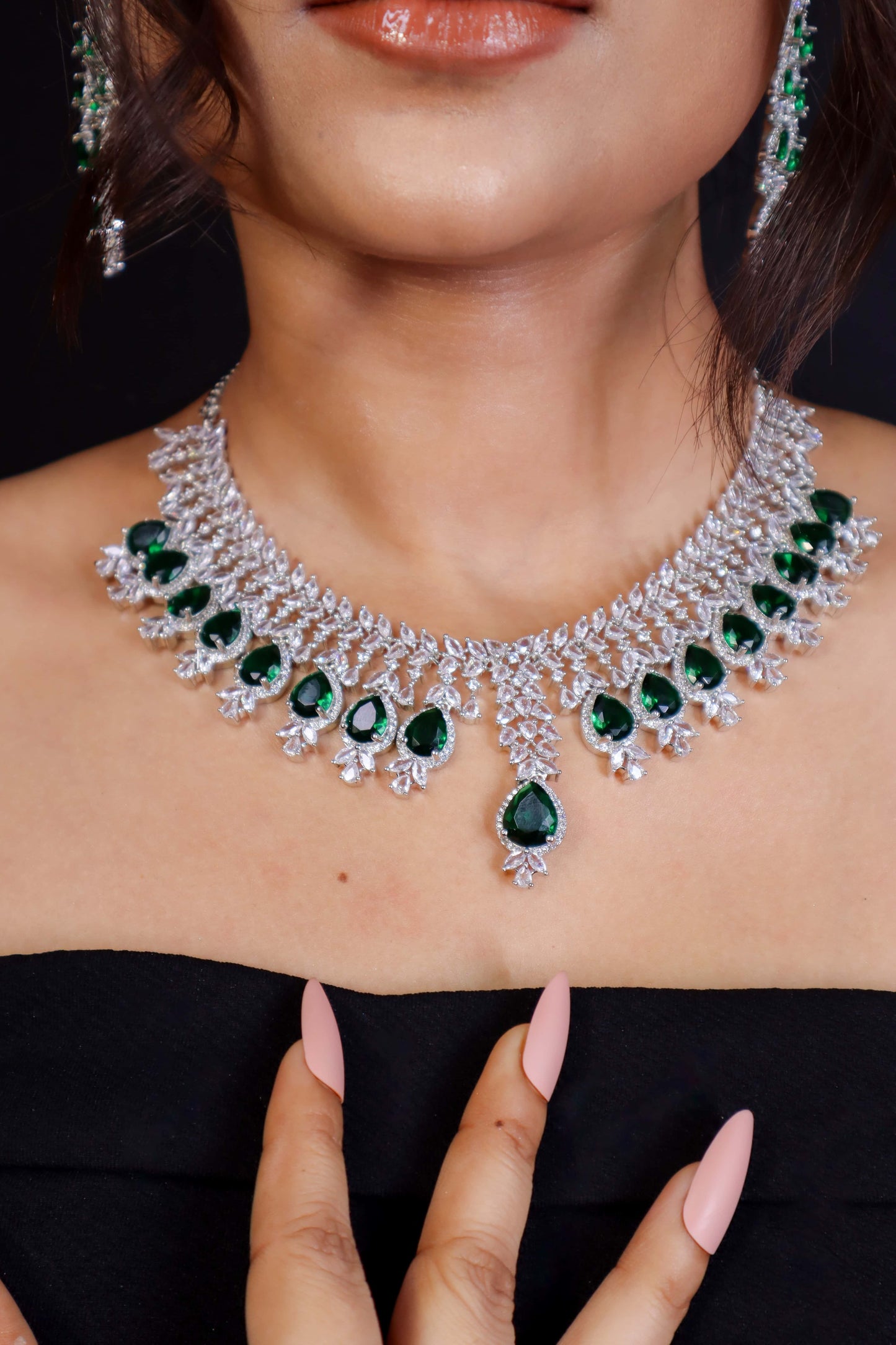 Kylie Emerald Green AD Necklace Set