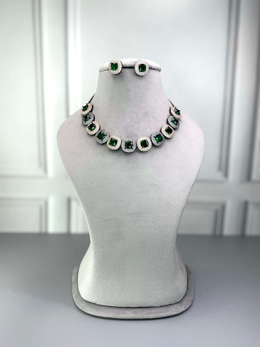 Caroline Emerald Green AD Necklace Set