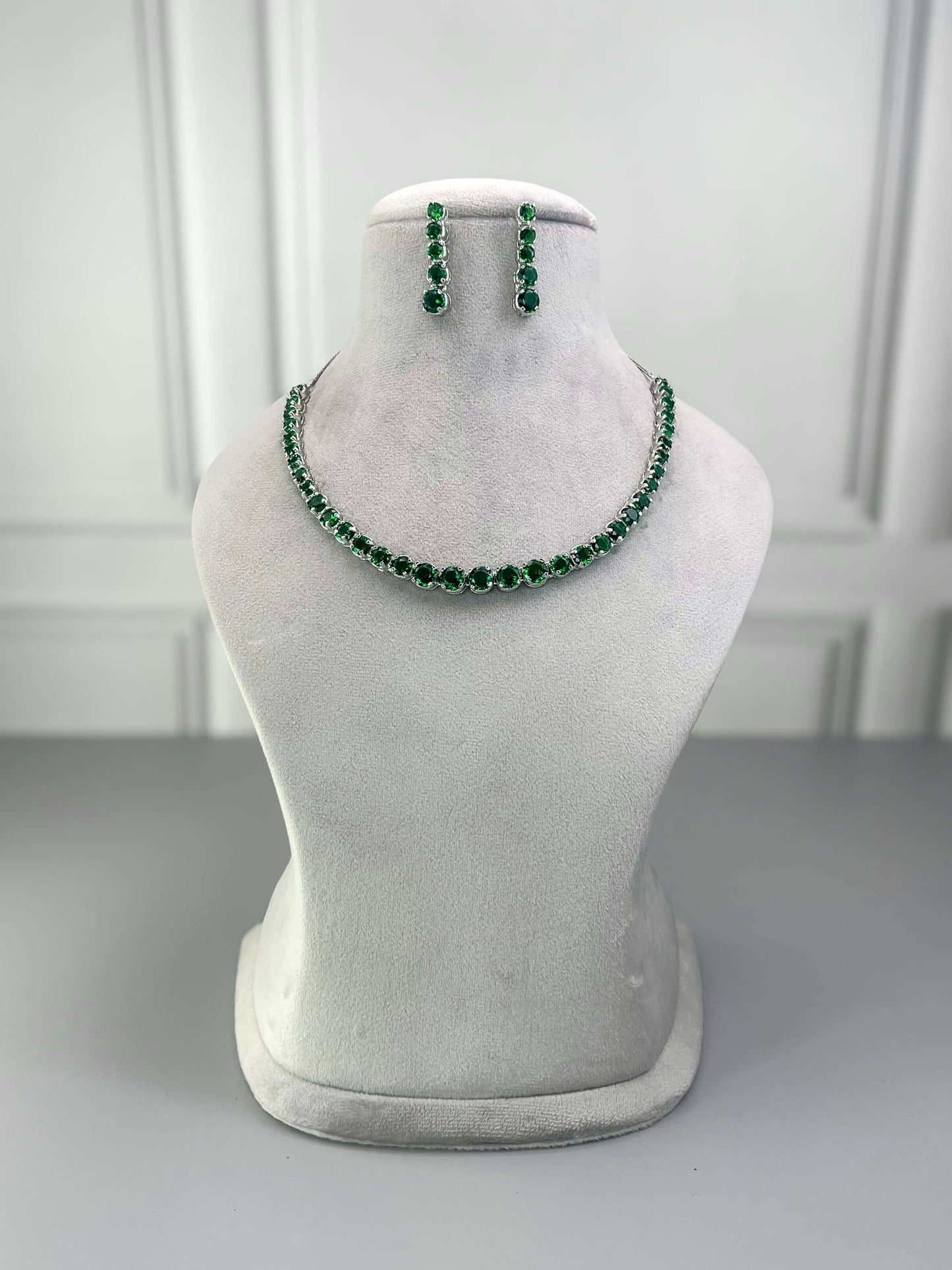 Claire Emerald Green AD Necklace Set