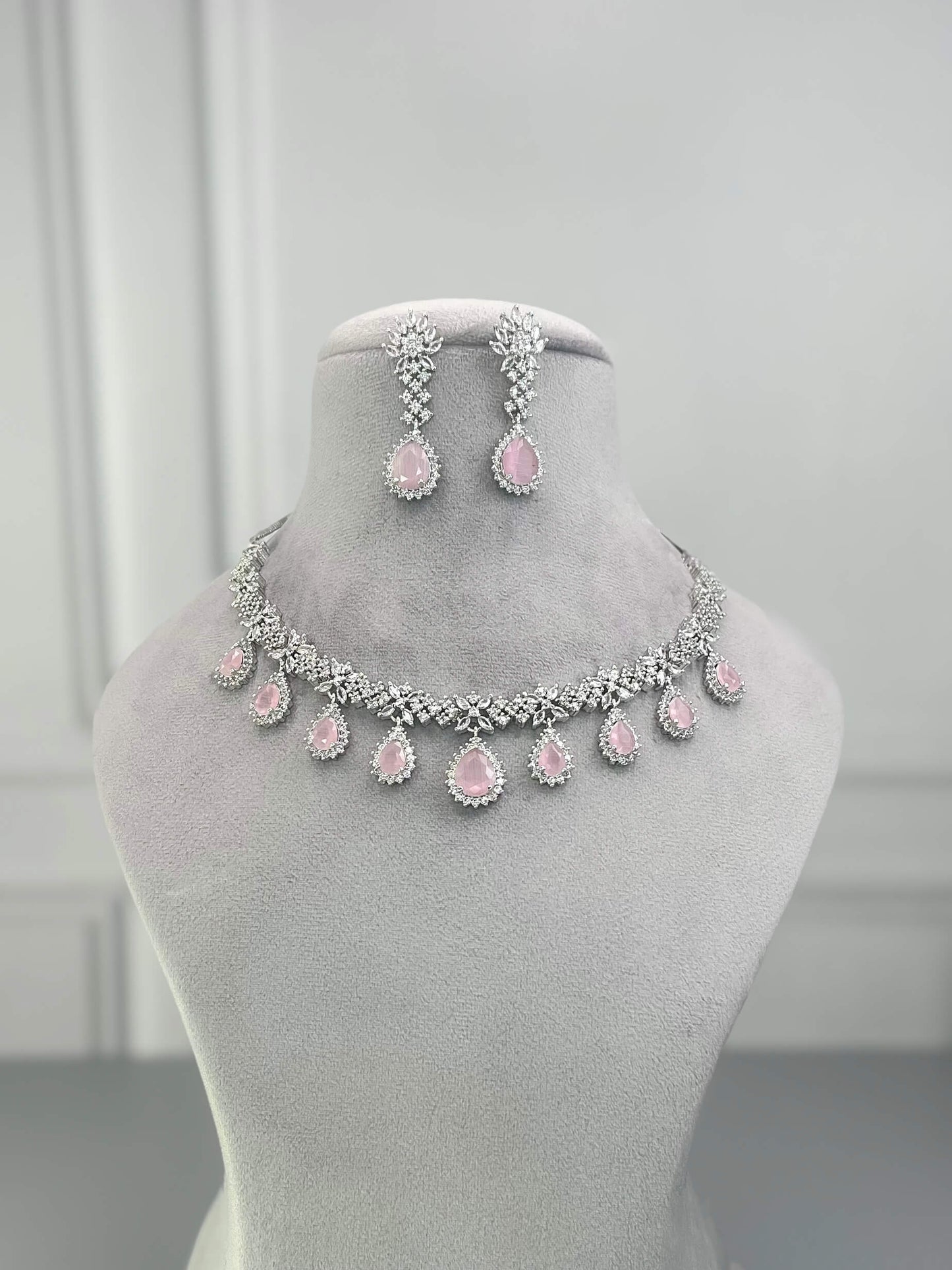 Georgia Baby Pink AD Necklace Set