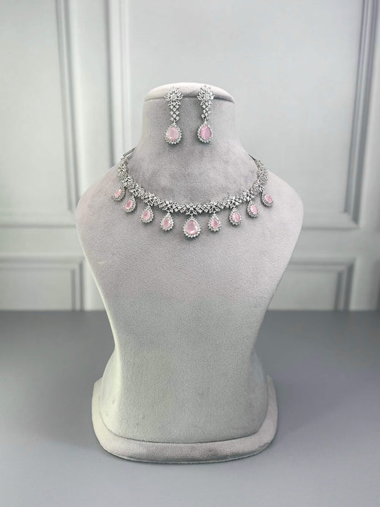 Georgia Baby Pink AD Necklace Set