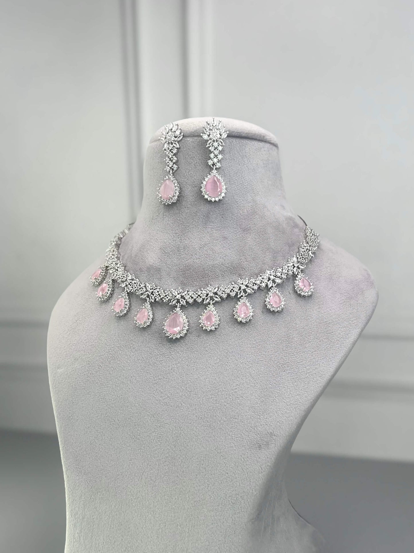 Georgia Baby Pink AD Necklace Set