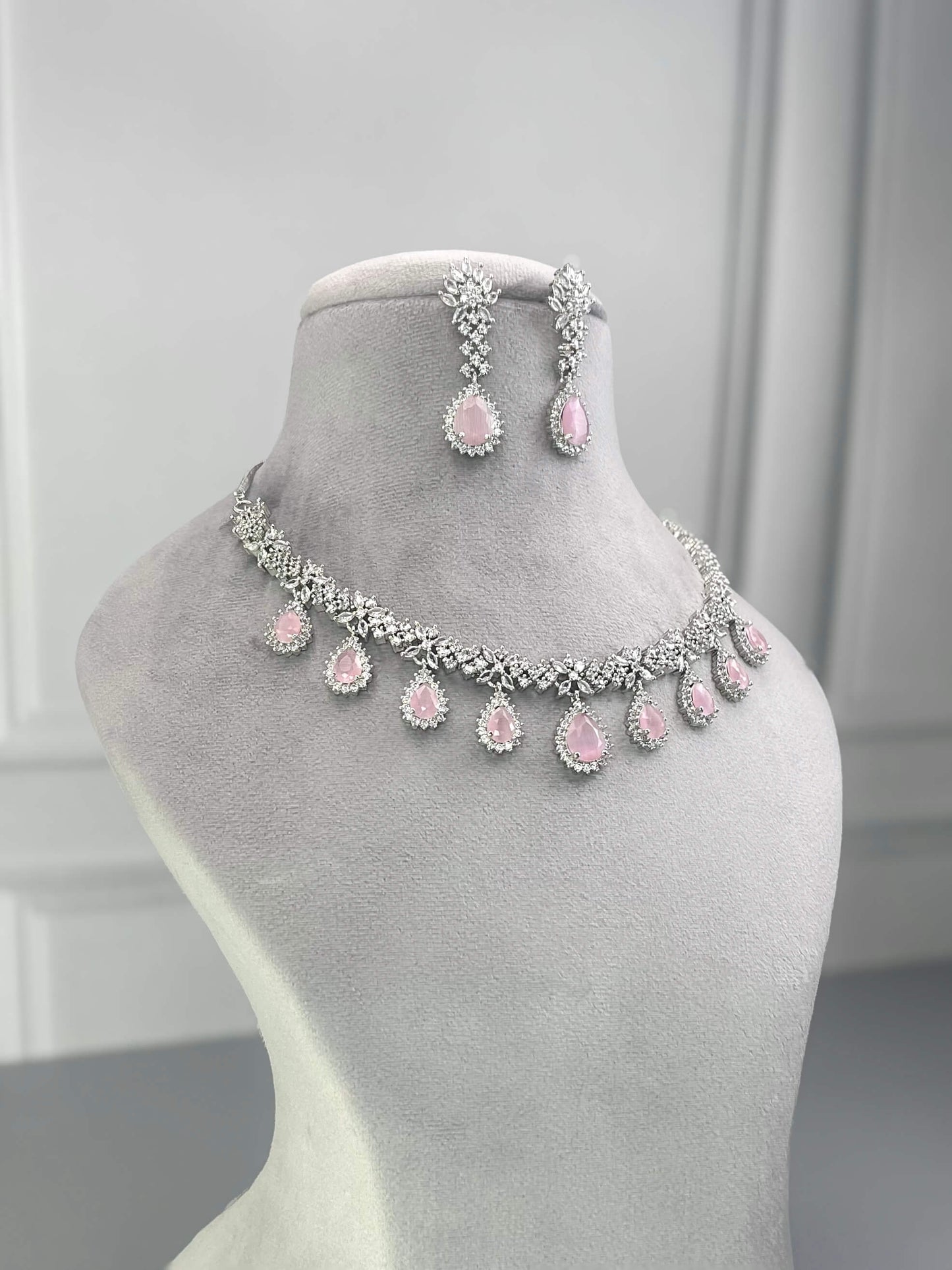 Georgia Baby Pink AD Necklace Set